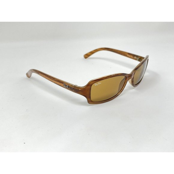Ray Ban RB2130 938  Sunglasses Wrap Rectangular Brown Horn main image 8